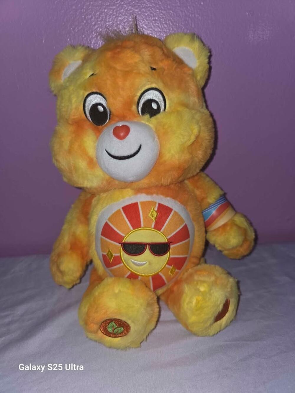 Care Bears Funshine Bear Plush WITH slap bracelet